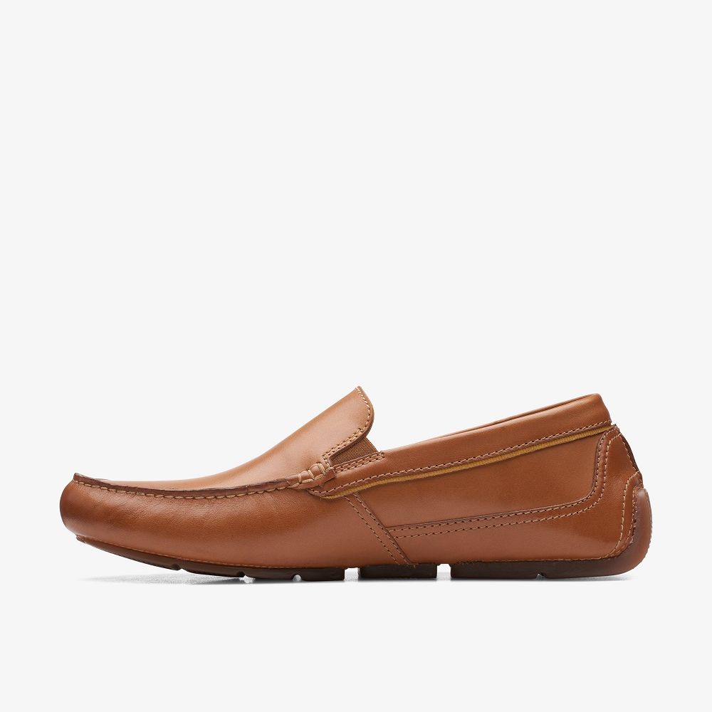 Tan Leather Clarks Markman Plain Men Loafers | 0264DXFHW