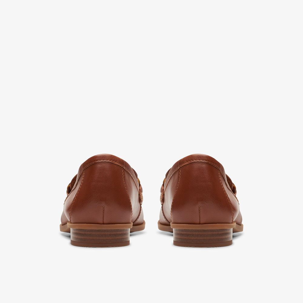 Tan Leather Clarks Sarafyna Iris Women Loafers | 6751IUAJV