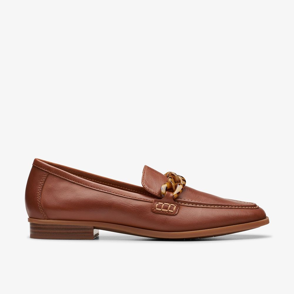 Tan Leather Clarks Sarafyna Iris Women Loafers | 6751IUAJV