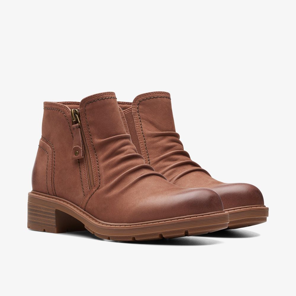 Tan Nubuck Clarks Hearth Dove Women Boots | 9231KBAPJ