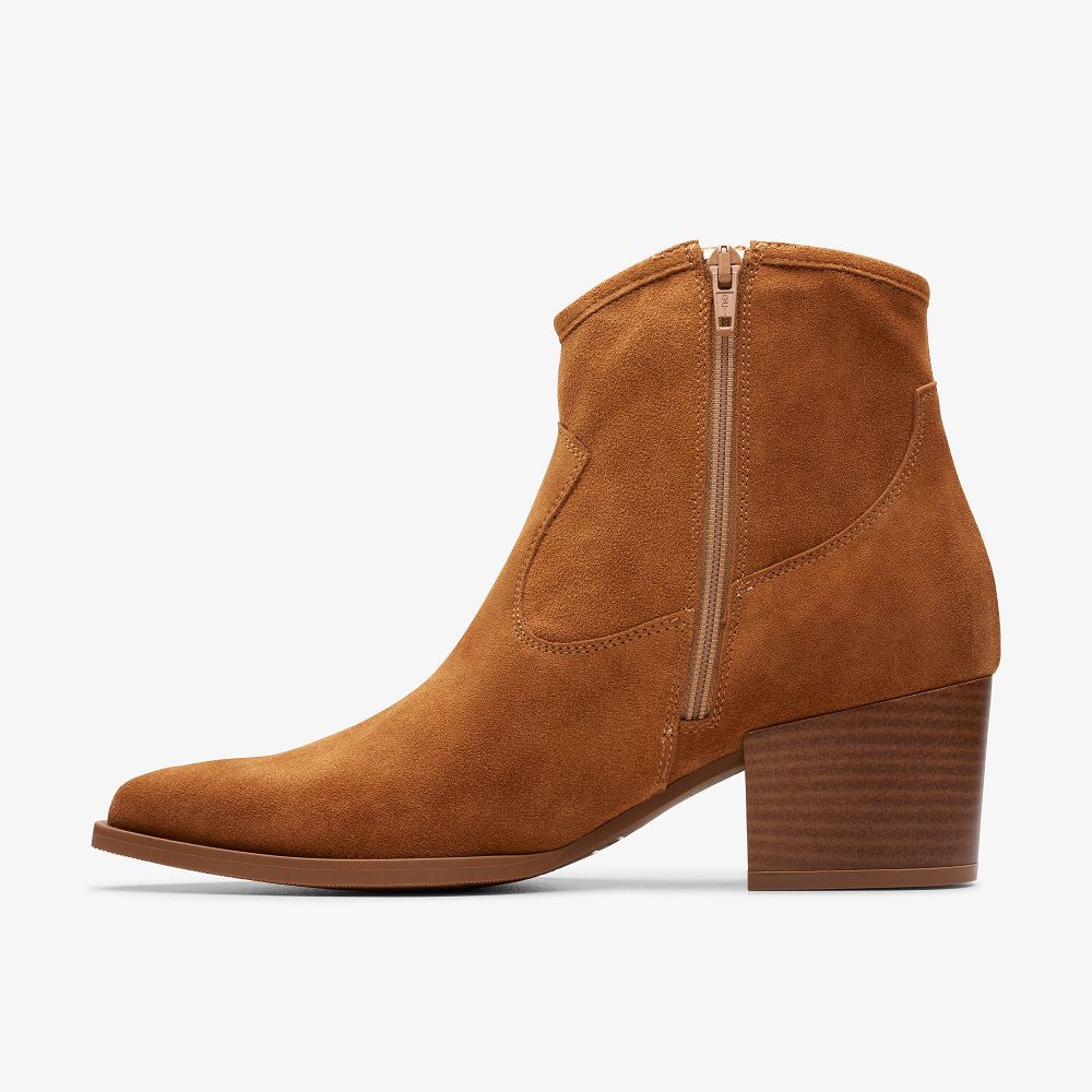 Tan Suede Clarks Elder Rae Women Boots | 0213QEXCO