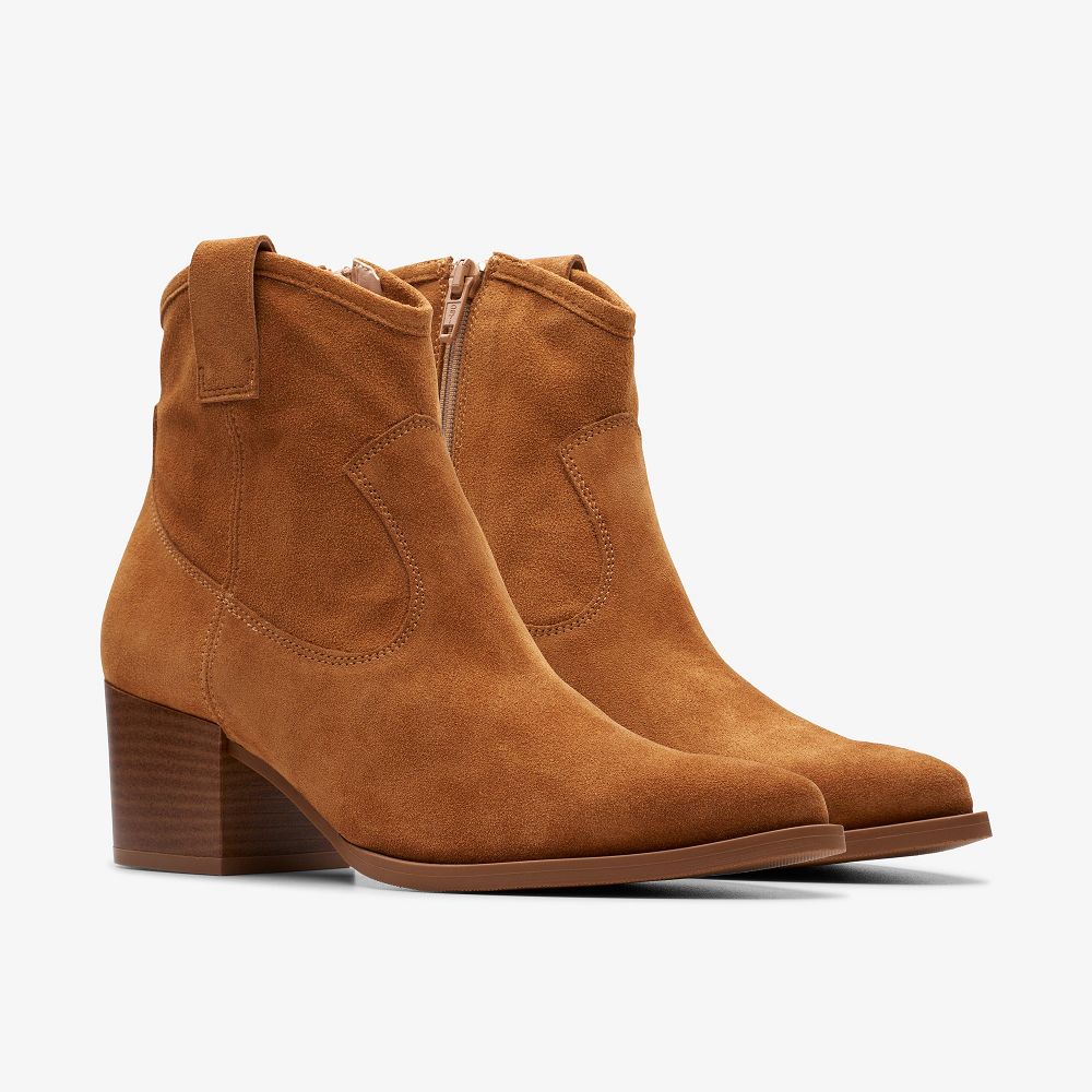 Tan Suede Clarks Elder Rae Women Boots | 0213QEXCO