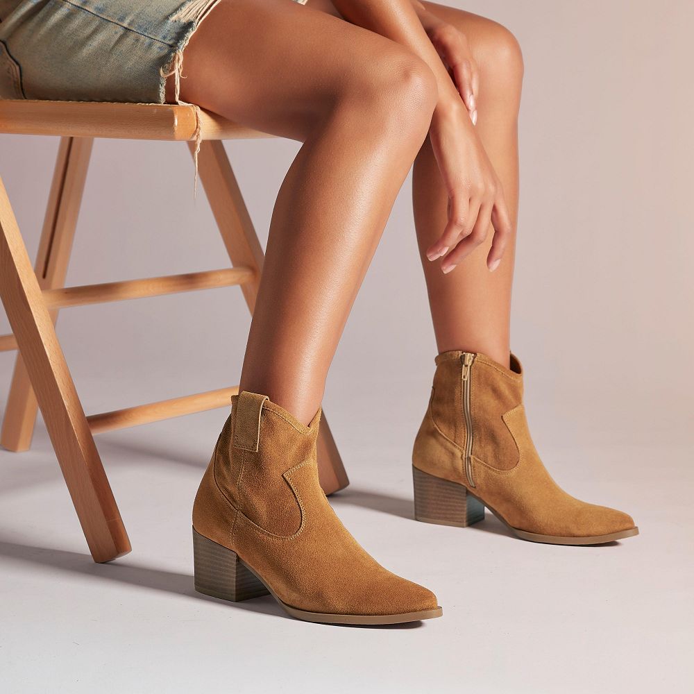 Tan Suede Clarks Elder Rae Women Boots | 0213QEXCO