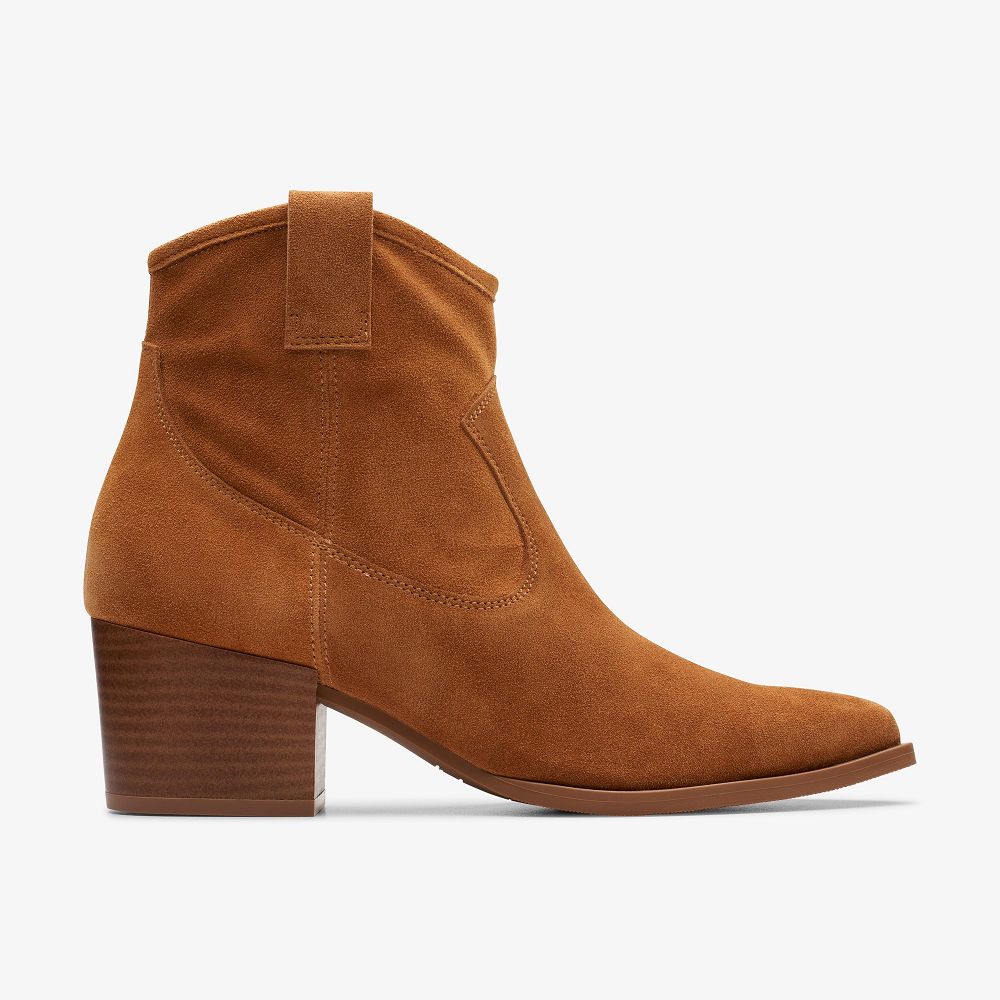 Tan Suede Clarks Elder Rae Women Boots | 0213QEXCO