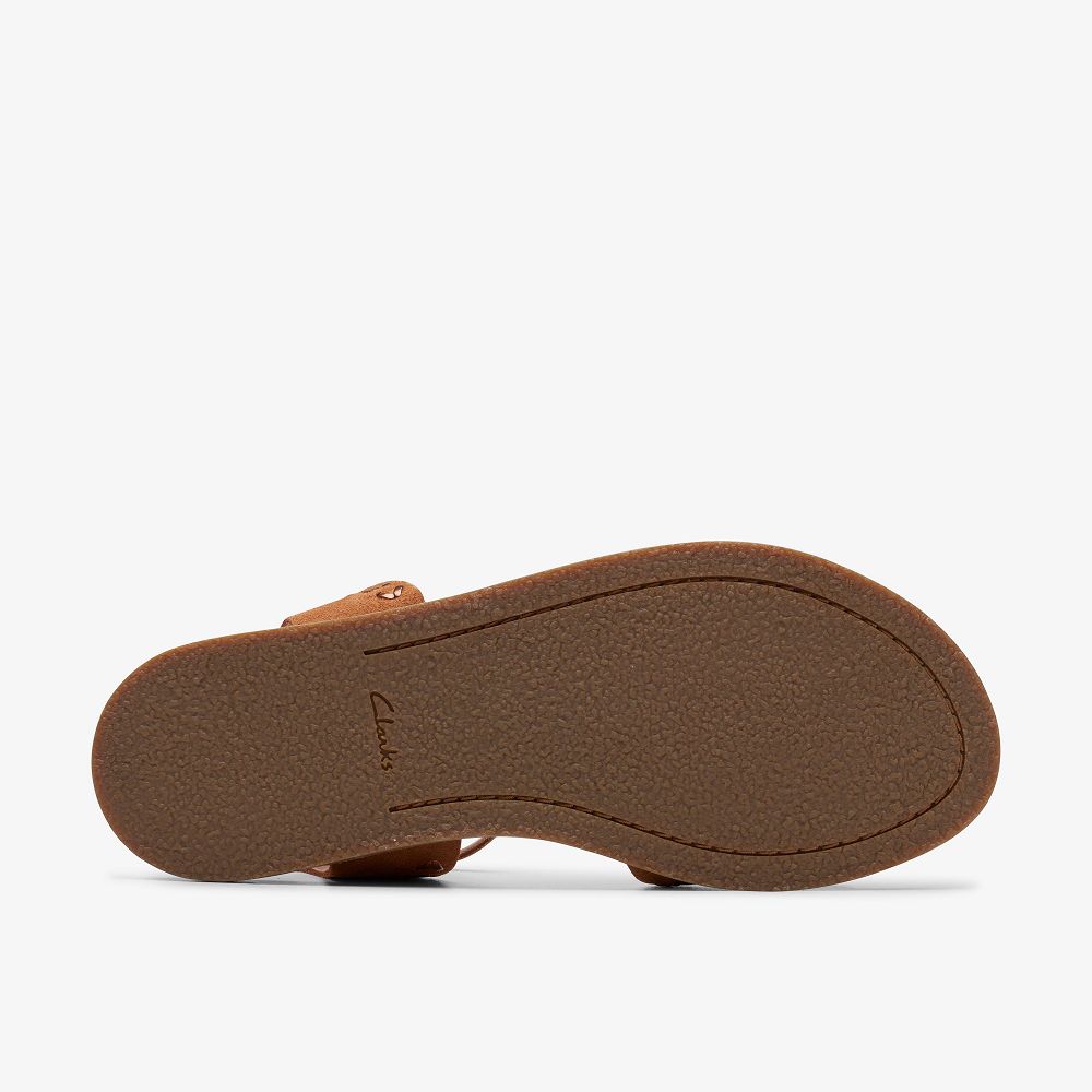 Tan Suede Clarks Maritime May Women Sandals | 2184WJKAP