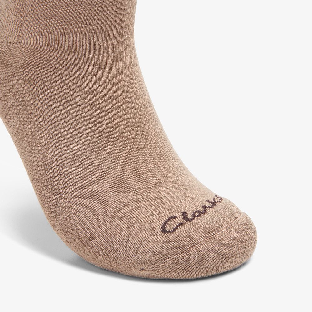 Taupe Clarks Solid Crew Men Socks | 6084EKVLR