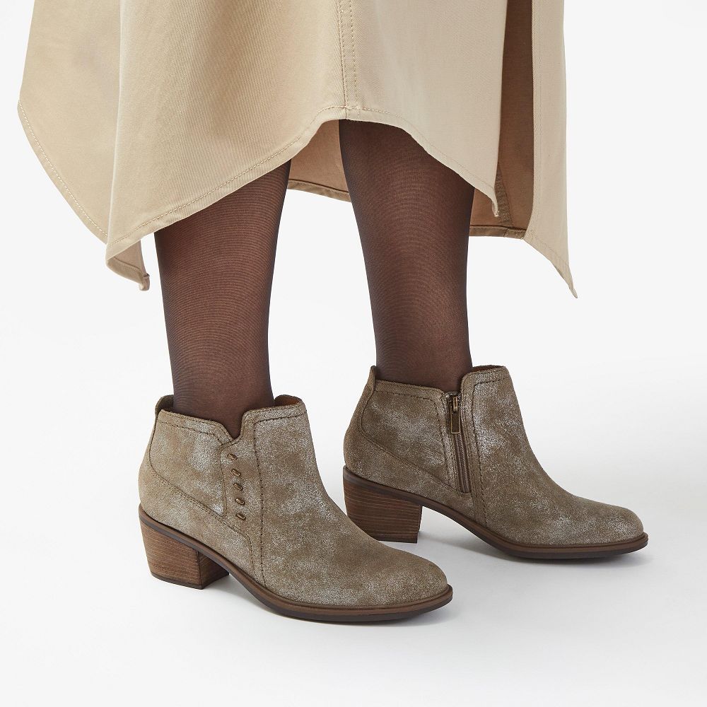 Taupe Metallic Clarks Neva Lo Women Boots | 8012EQTCA