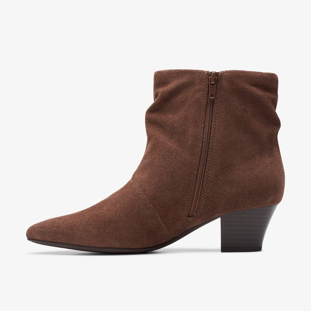 Taupe Suede Clarks Teresa Skip Women Boots | 7269FSJKT