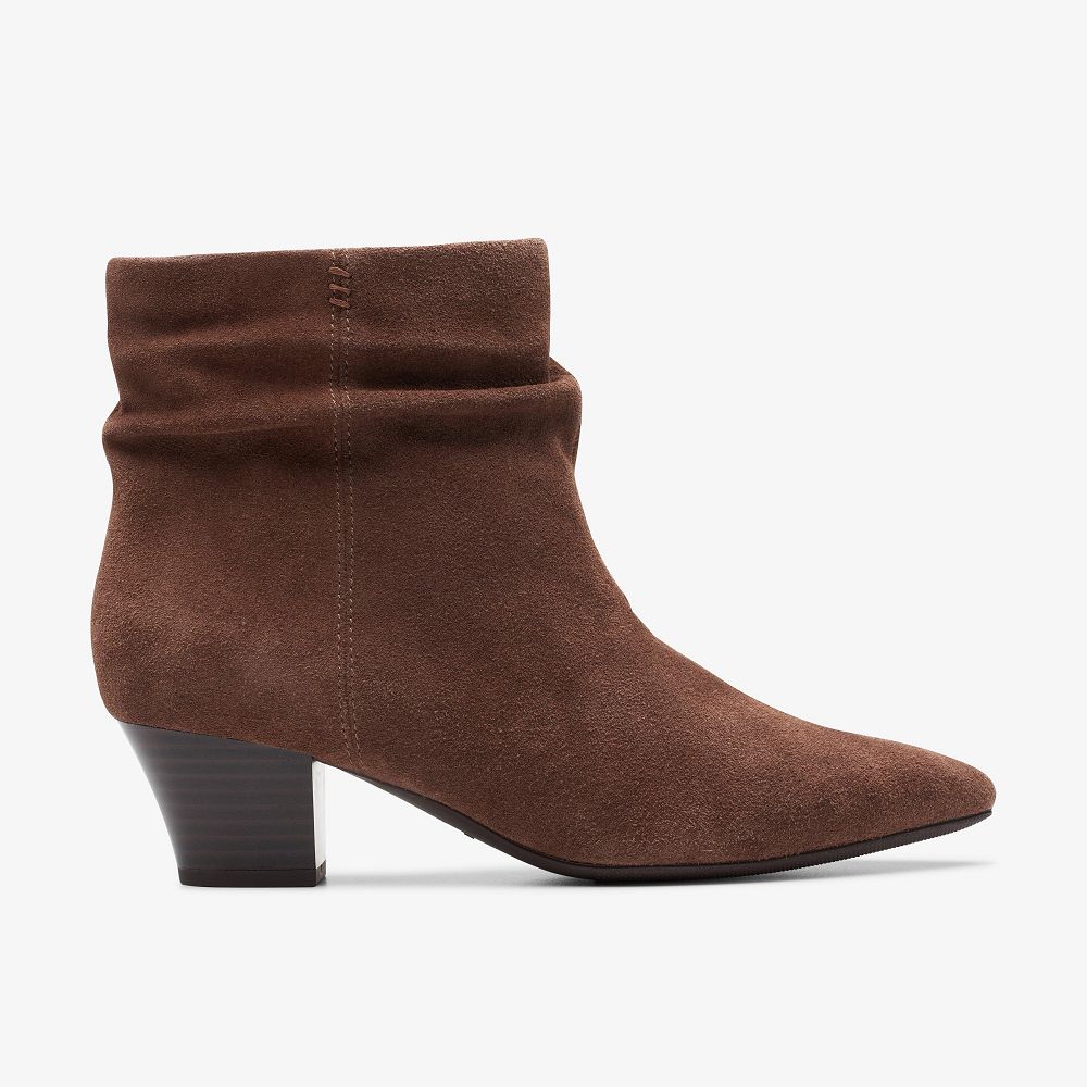 Taupe Suede Clarks Teresa Skip Women Boots | 7269FSJKT