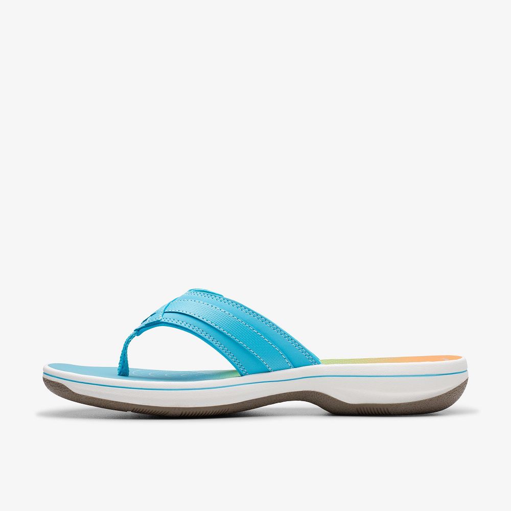 Turquoise Ombre Clarks BREEZE SEA Women Sandals | 7492WEVRK