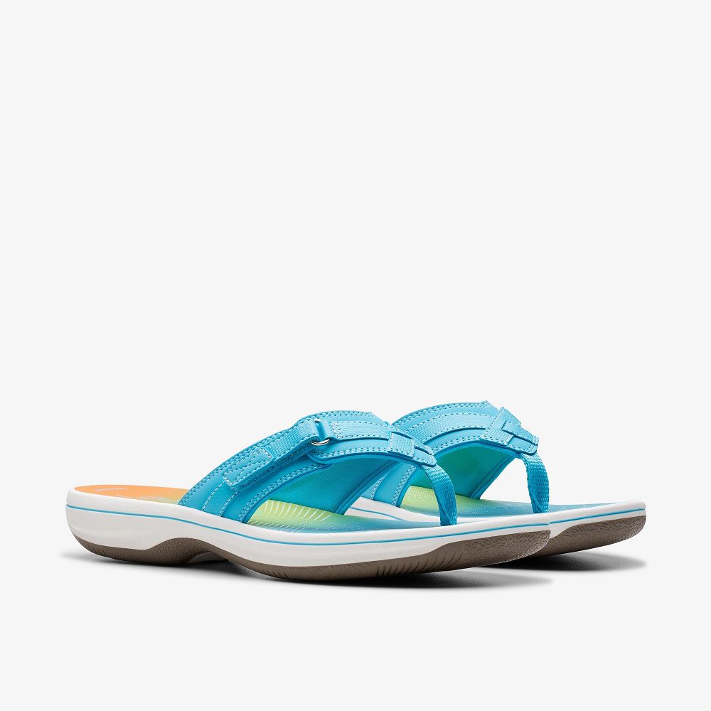 Turquoise Ombre Clarks BREEZE SEA Women Sandals | 7492WEVRK