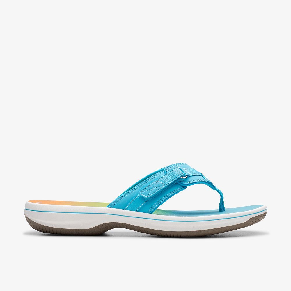 Turquoise Ombre Clarks BREEZE SEA Women Sandals | 7492WEVRK