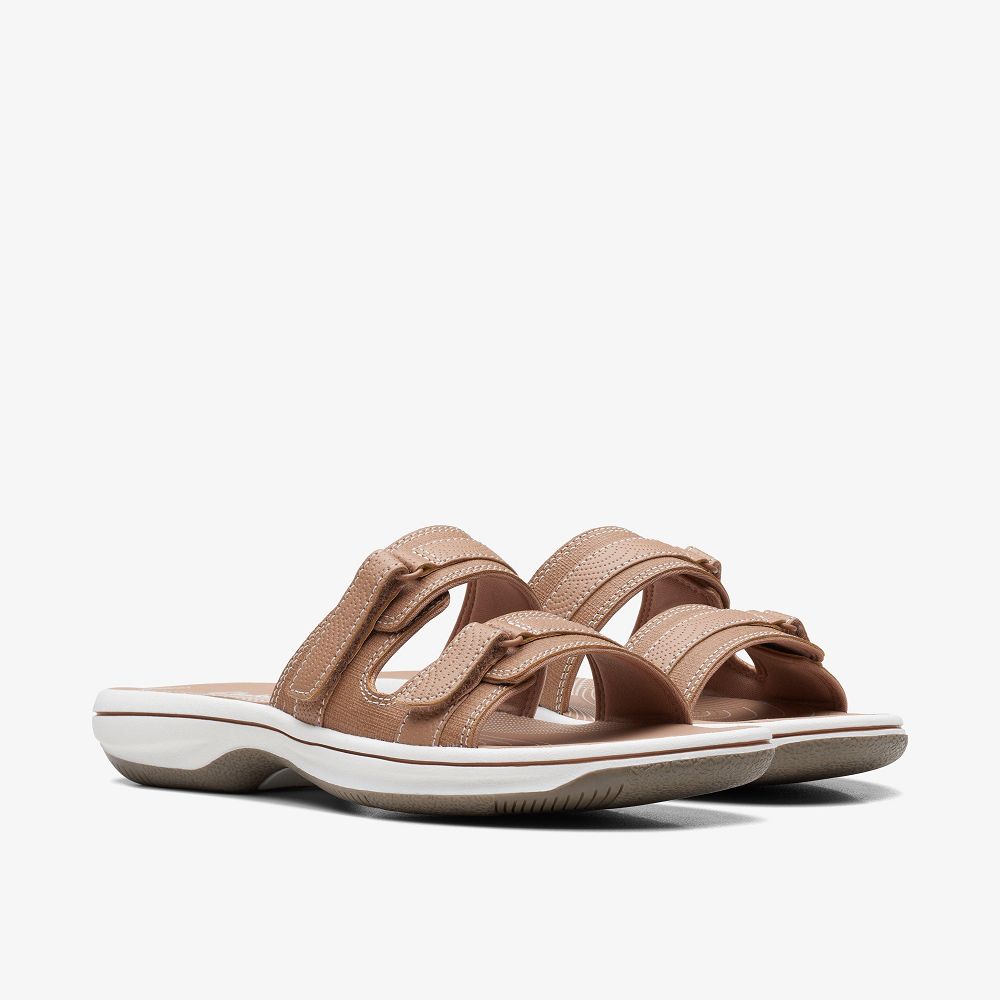 Warm Beige Clarks Breeze Piper Women Sandals | 9237QMGAK