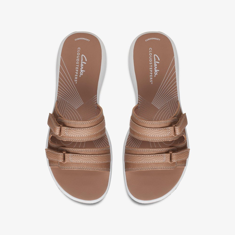 Warm Beige Clarks Breeze Piper Women Sandals | 9237QMGAK