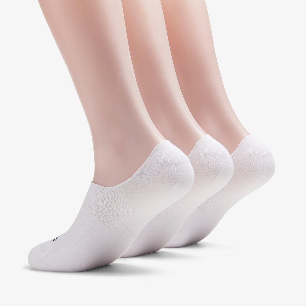 White Clarks 3 pack Solid Liner Men Socks | 8071FOGWC