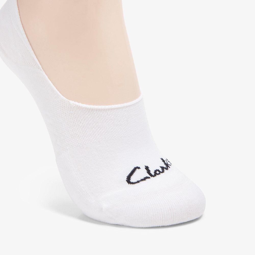 White Clarks Basic Liner Women Socks | 3754PNKYF