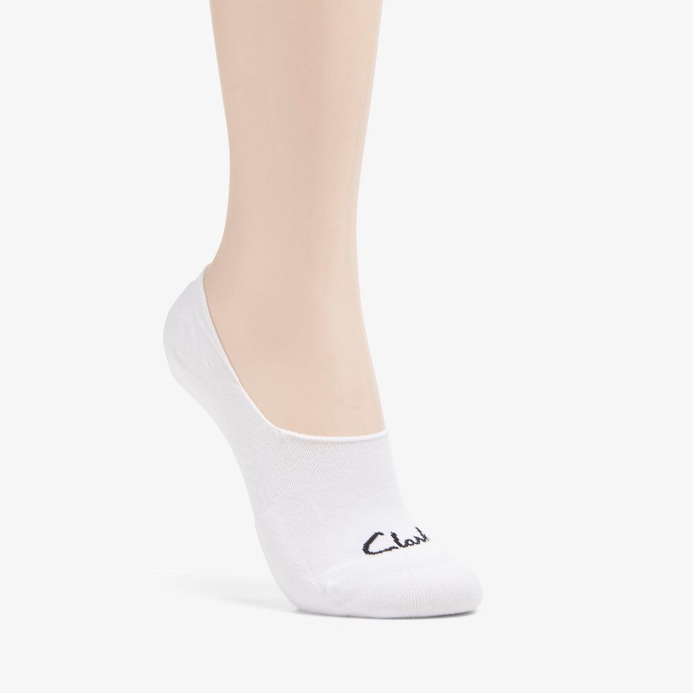 White Clarks Basic Liner Women Socks | 3754PNKYF