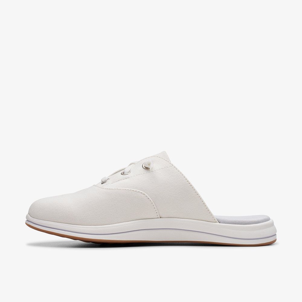 White Clarks Breeze Clara Women Mules | 6802PEDBS