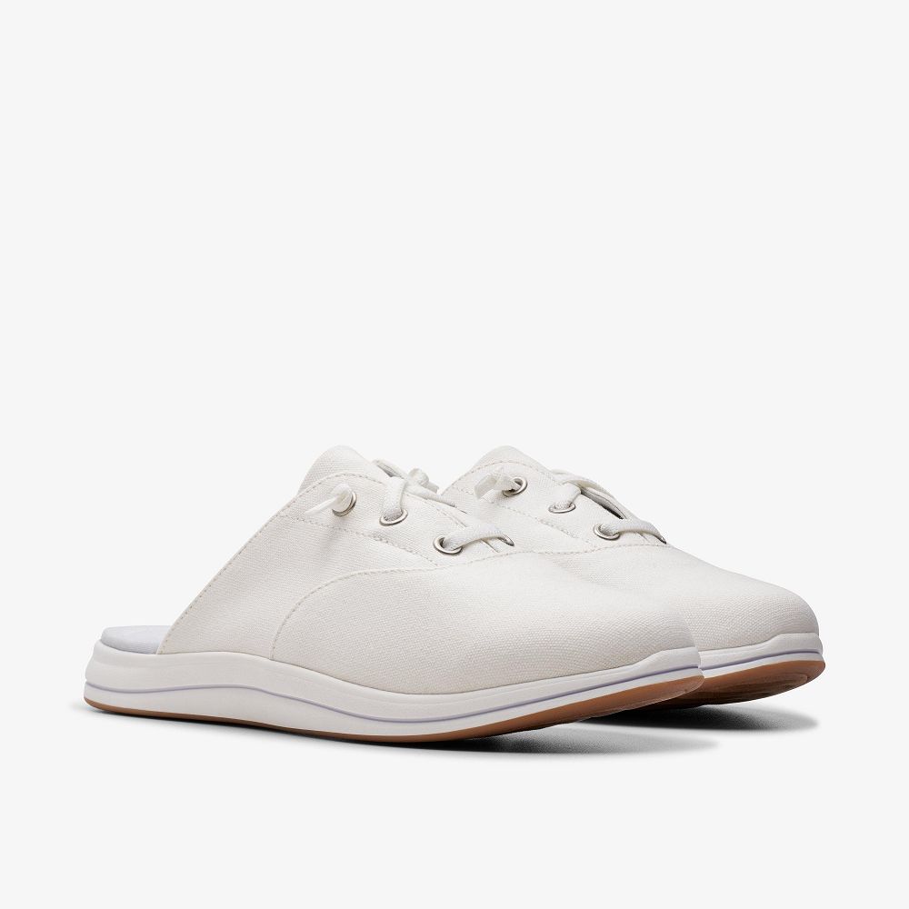 White Clarks Breeze Clara Women Mules | 6802PEDBS