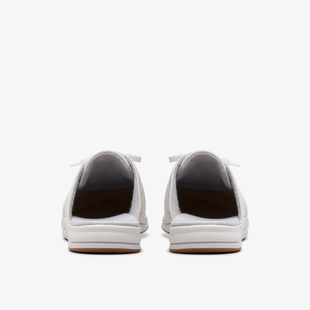 White Clarks Breeze Clara Women Mules | 6802PEDBS