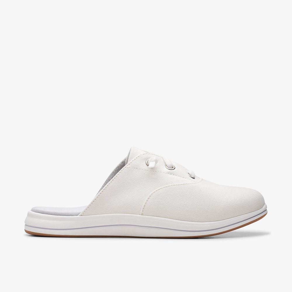 White Clarks Breeze Clara Women Mules | 6802PEDBS