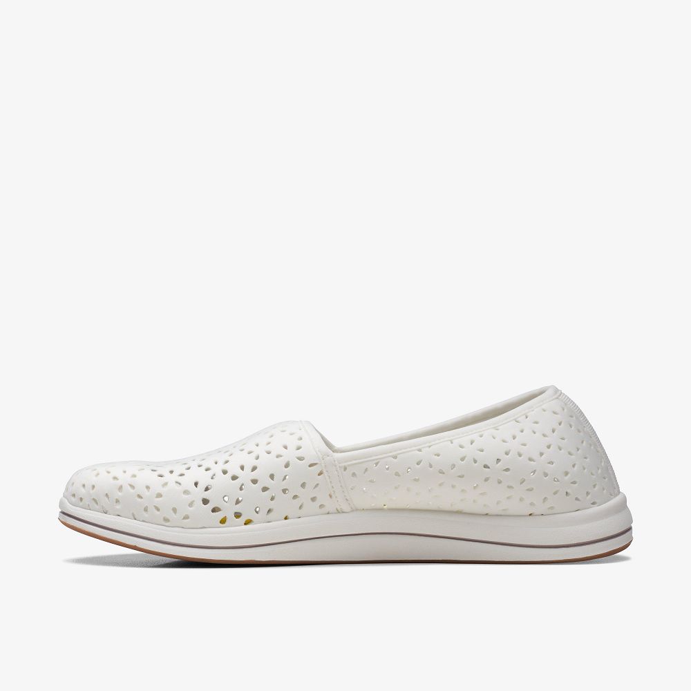 White Clarks Breeze Emily Women Slip-Ons | 4982JNIDW