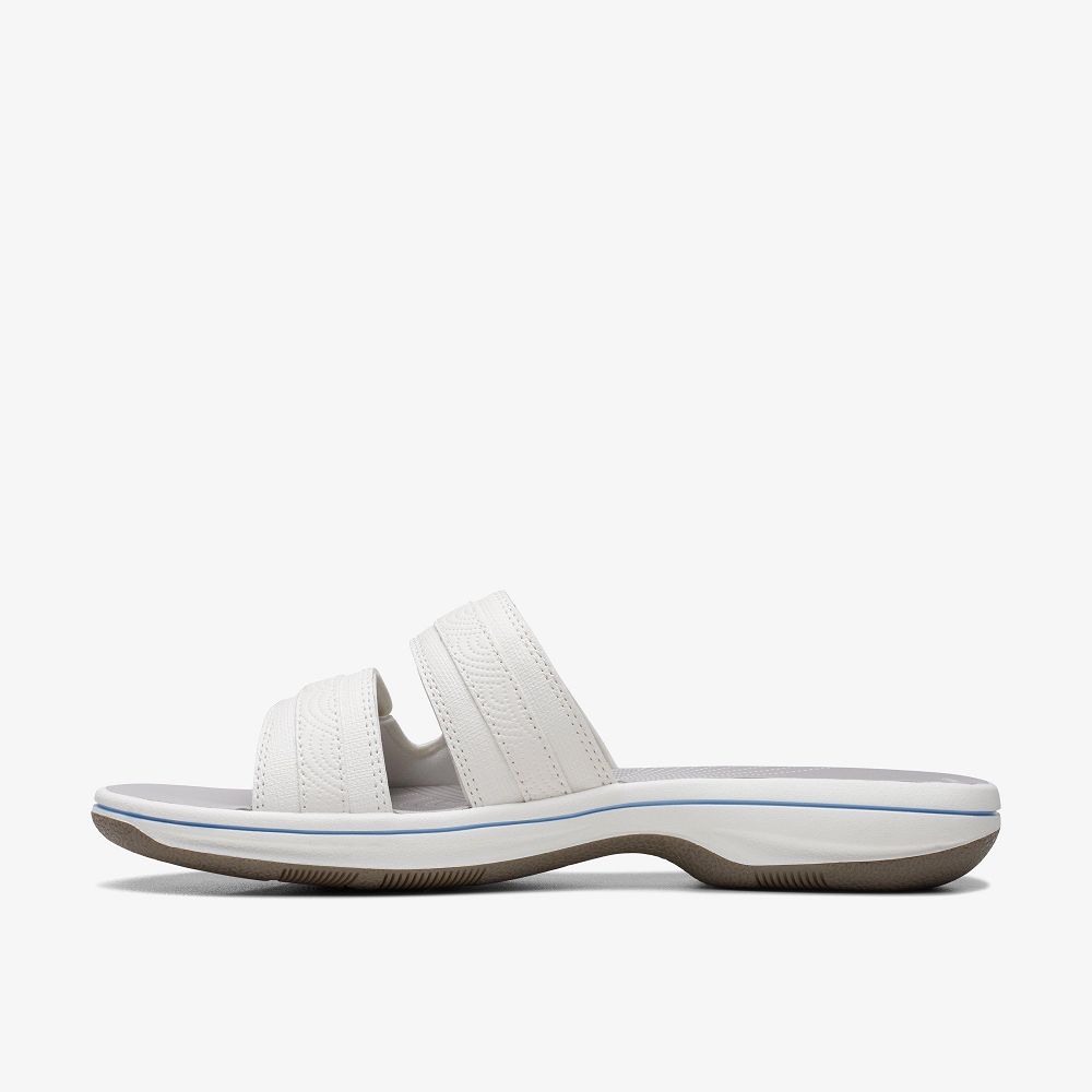 White Clarks Breeze Piper Women Sandals | 6438DRXMY