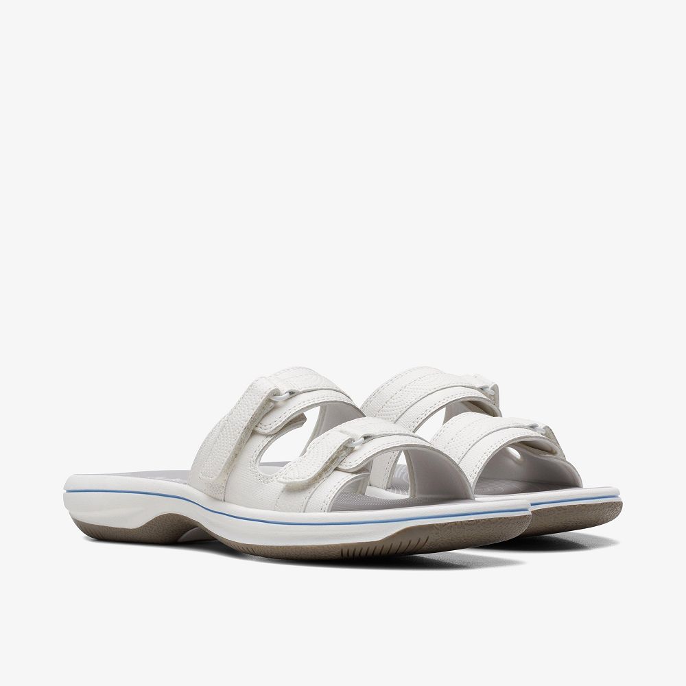 White Clarks Breeze Piper Women Sandals | 6438DRXMY