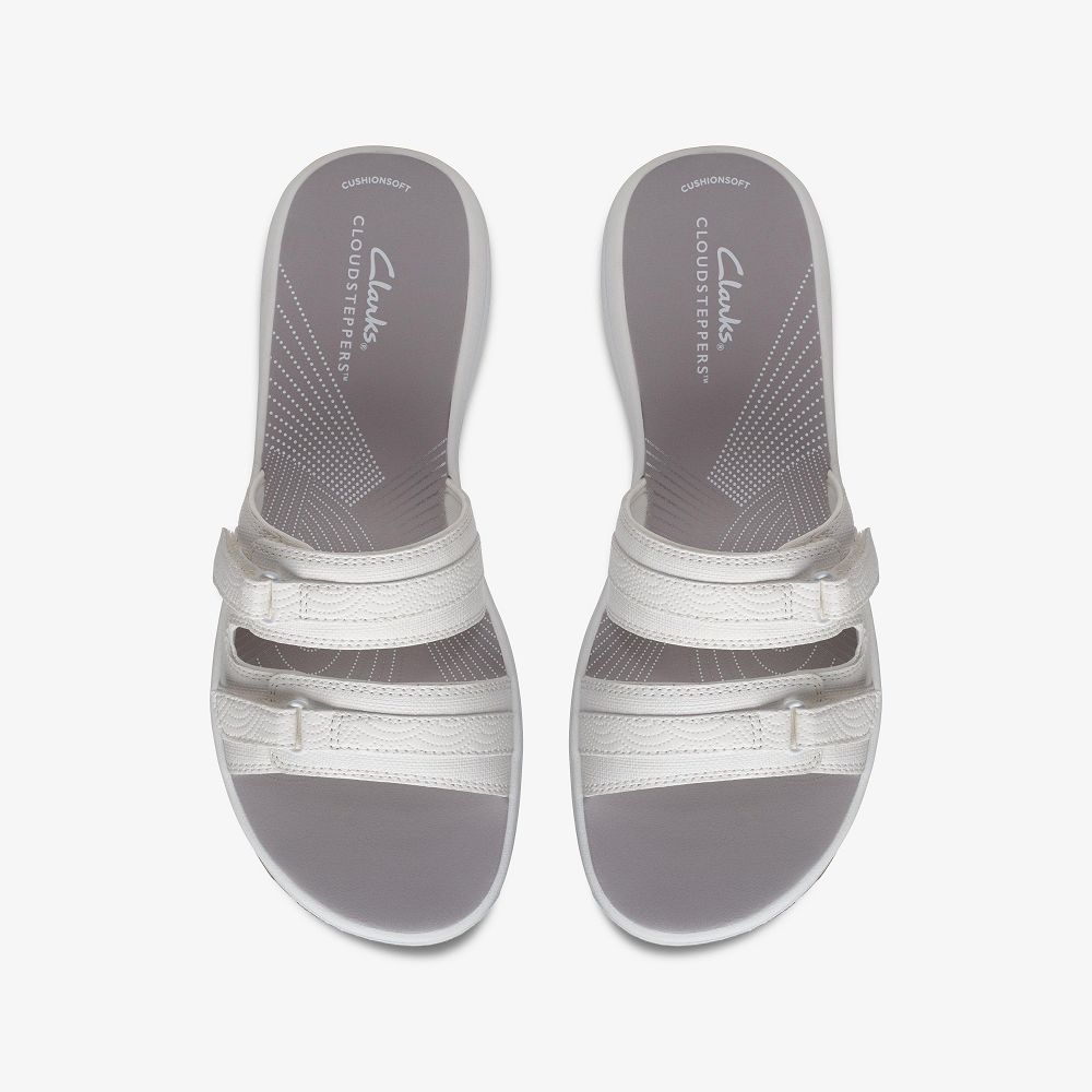 White Clarks Breeze Piper Women Sandals | 6438DRXMY