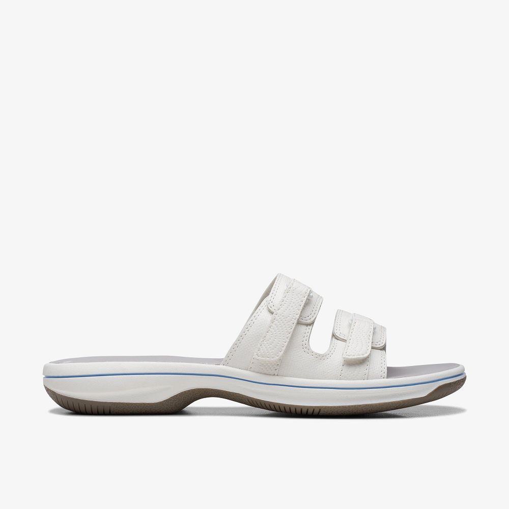 White Clarks Breeze Piper Women Sandals | 6438DRXMY