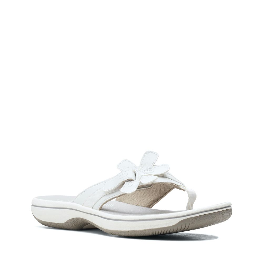 White Clarks Brinkley Flora Women Sandals | 0698VKTIM