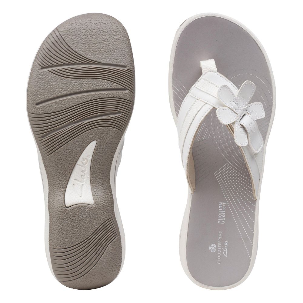 White Clarks Brinkley Flora Women Sandals | 0698VKTIM