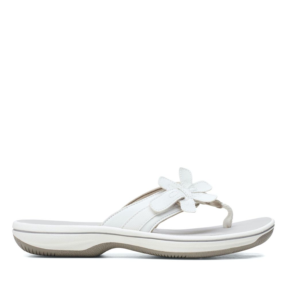 White Clarks Brinkley Flora Women Sandals | 0698VKTIM