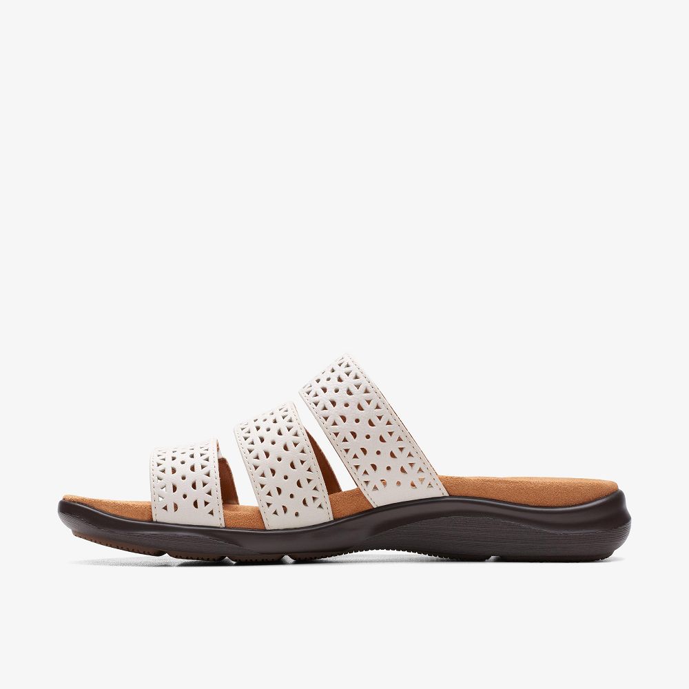 White Clarks Kitly Walk Women Sandals | 2503TODYS