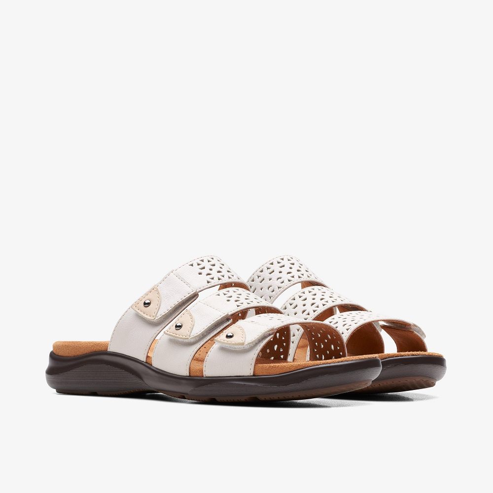 White Clarks Kitly Walk Women Sandals | 2503TODYS