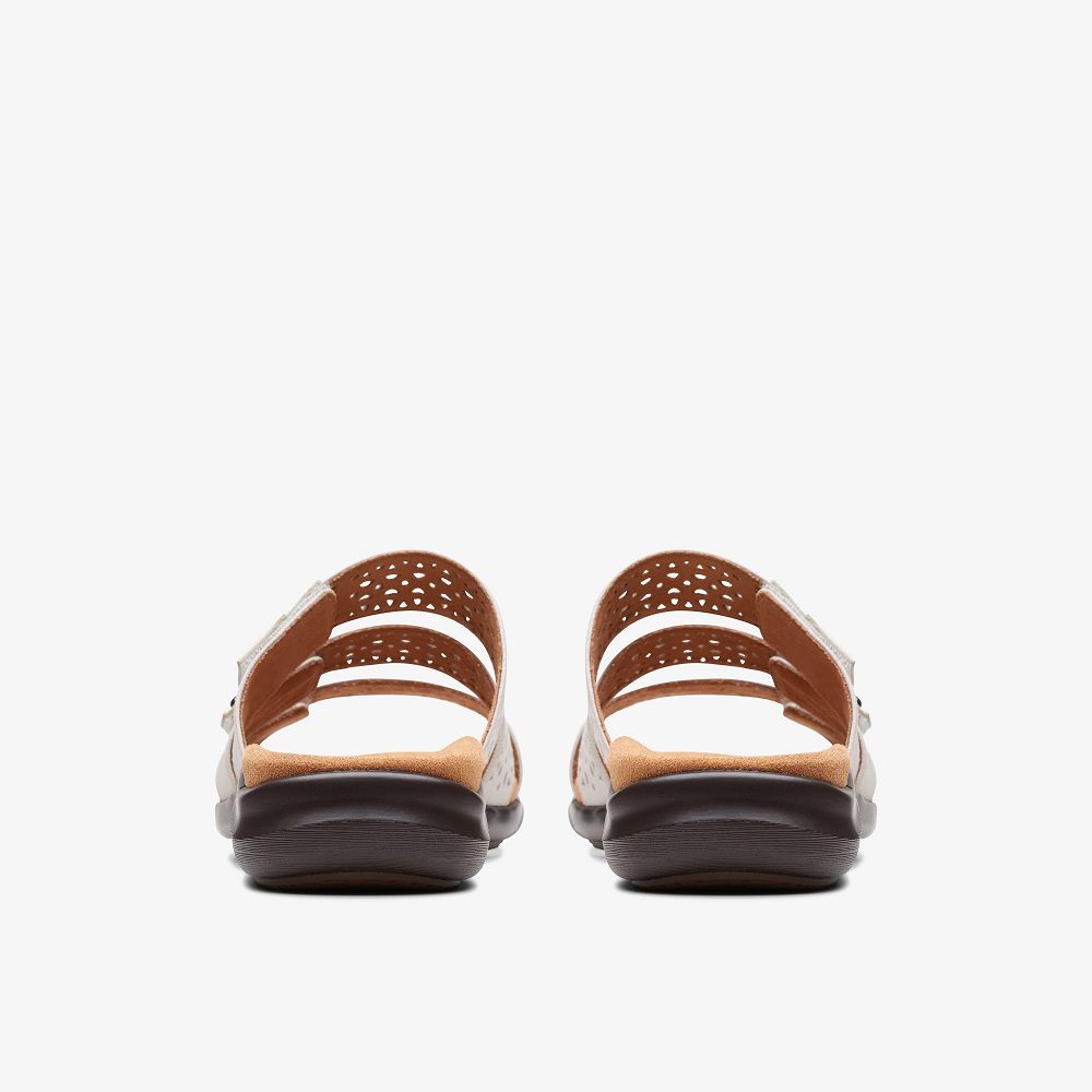 White Clarks Kitly Walk Women Sandals | 2503TODYS