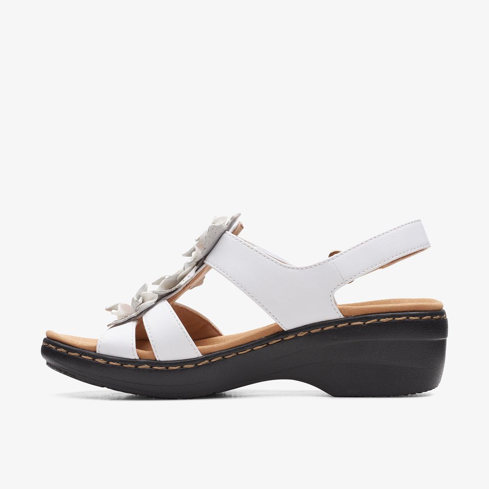 White Clarks Merliah Sheryl Women Sandals | 0243ULRQF