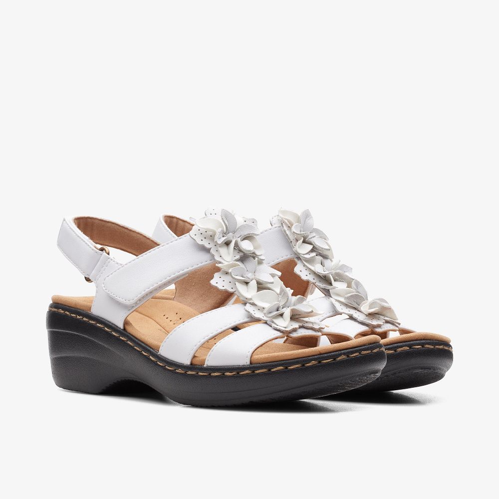 White Clarks Merliah Sheryl Women Sandals | 0243ULRQF