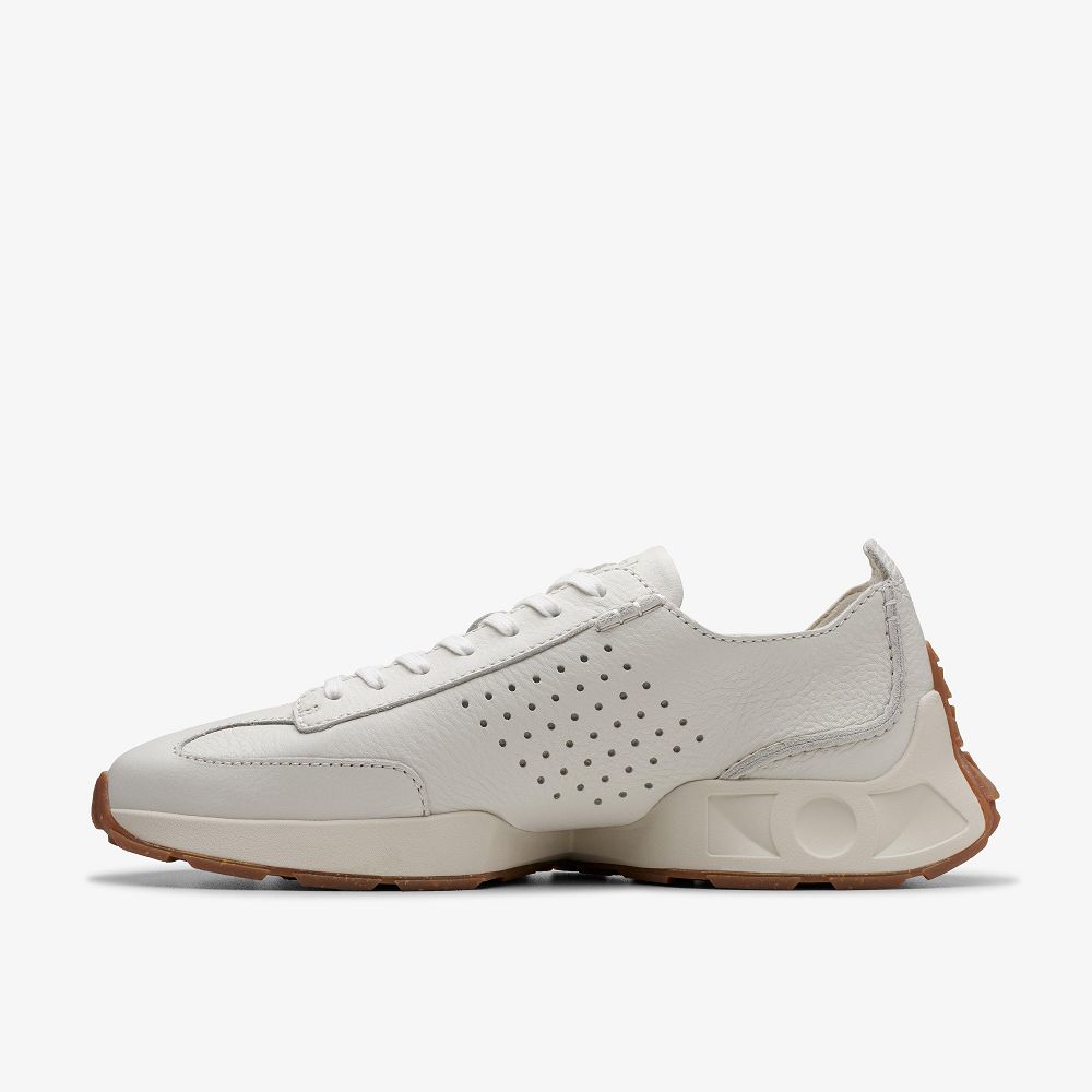 White Leather Clarks Craft Speed Men Sneakers | 2796QAEHU