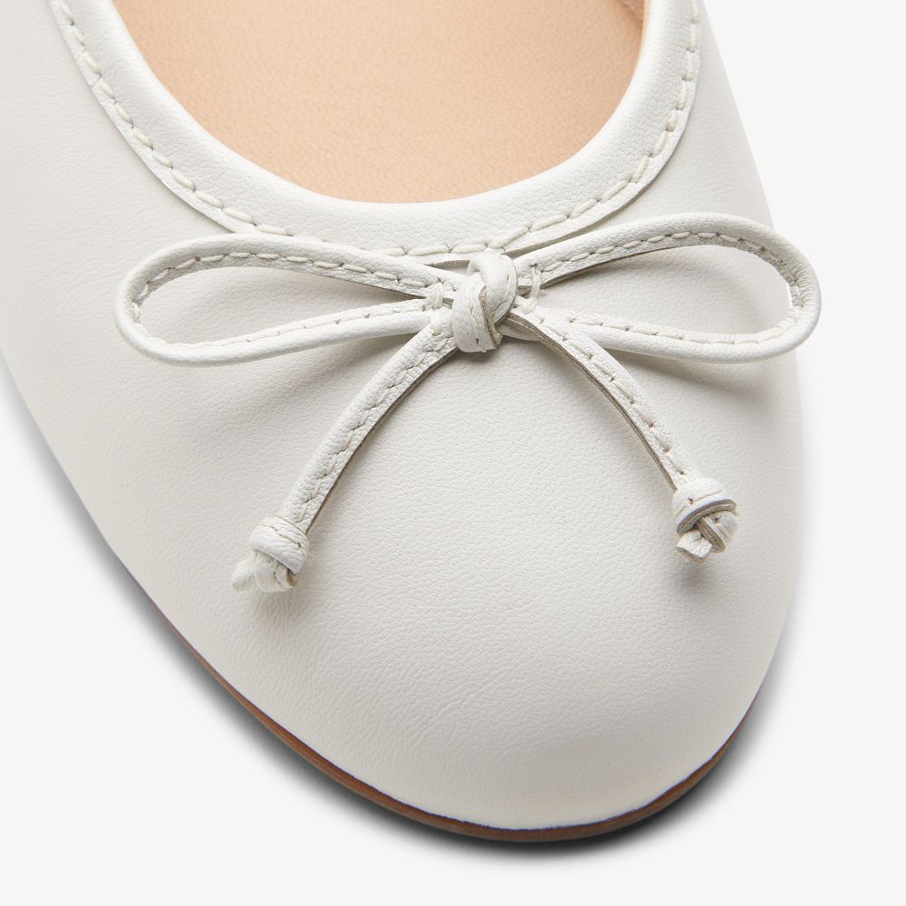 White Leather Clarks Fawna Lily Women Ballet Flats | 4951QWVXF