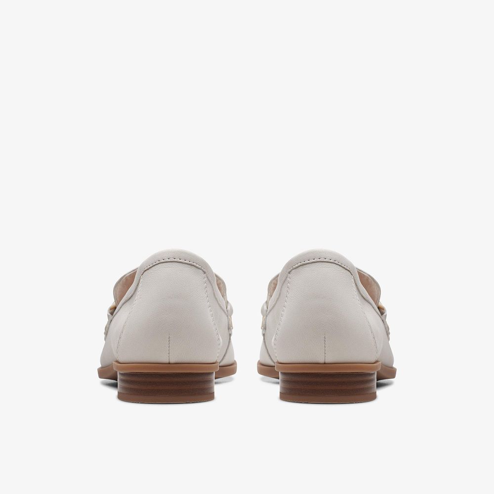 White Leather Clarks Sarafyna Iris Women Loafers | 8410MEIRG