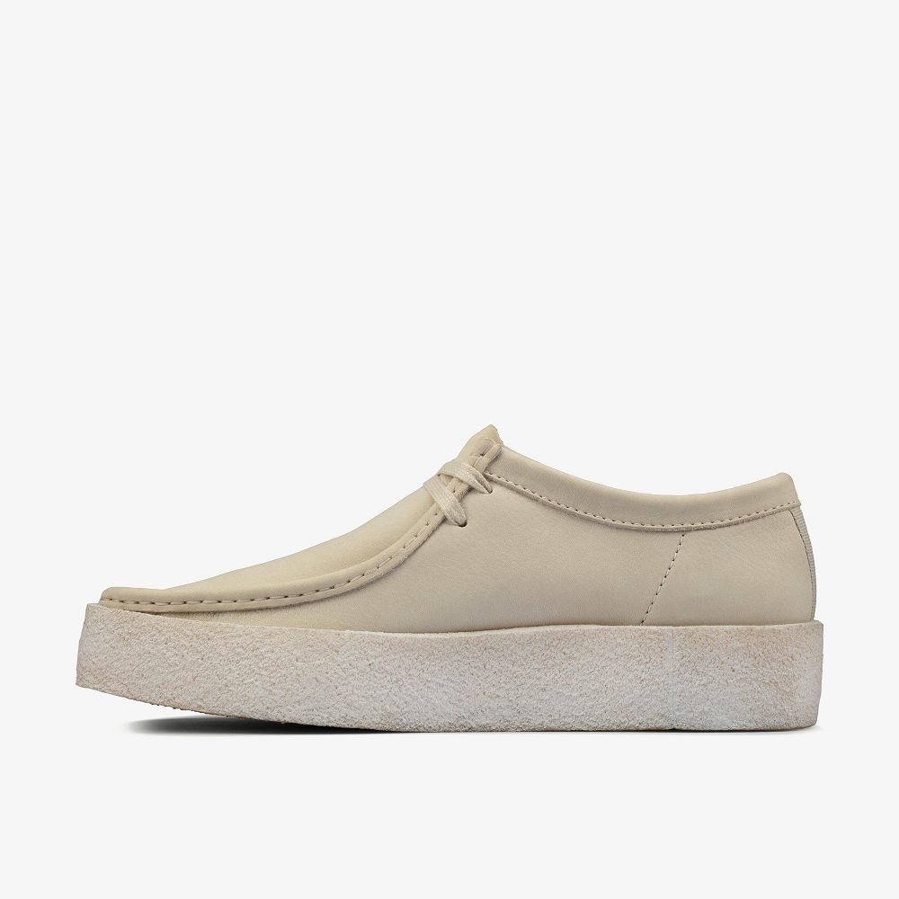 White Nubuck Clarks Wallabee Cup Men Loafers | 4102OLWNJ