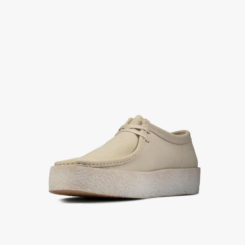 White Nubuck Clarks Wallabee Cup Men Loafers | 4102OLWNJ