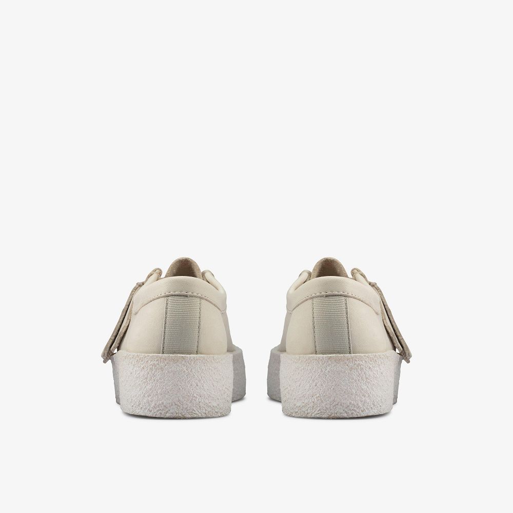 White Nubuck Clarks Wallabee Cup Women Loafers | 9765FVBYP