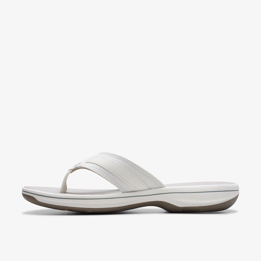 White Synthetic Clarks BREEZE SEA Women Sandals | 4068JXVEH