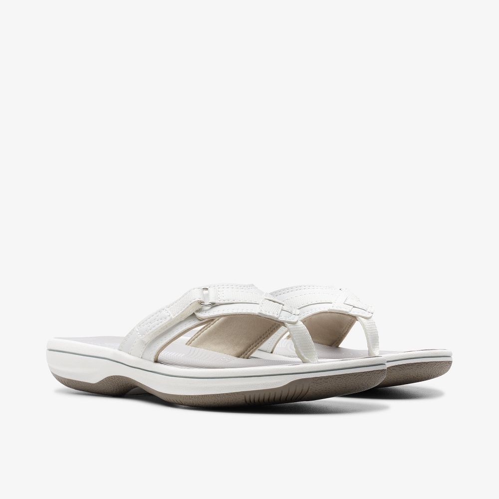 White Synthetic Clarks BREEZE SEA Women Sandals | 4068JXVEH