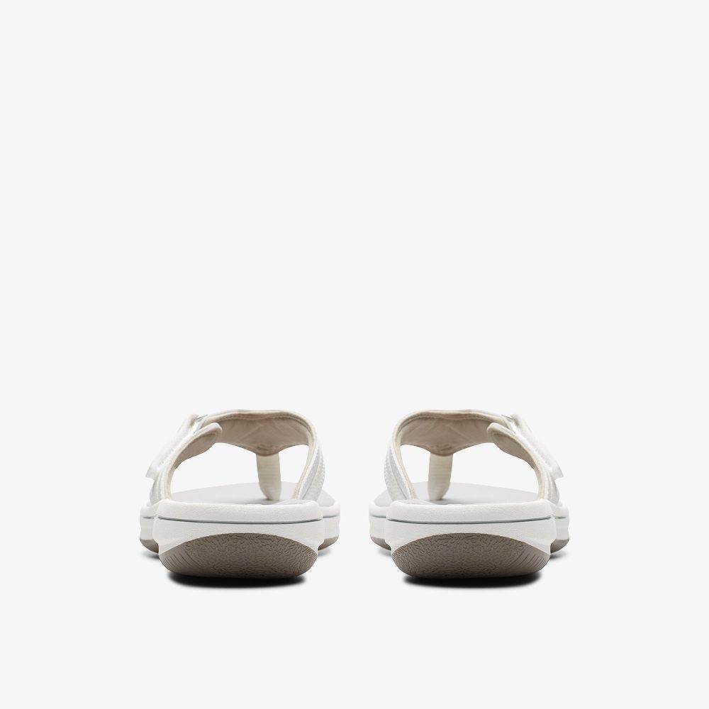 White Synthetic Clarks BREEZE SEA Women Sandals | 4068JXVEH