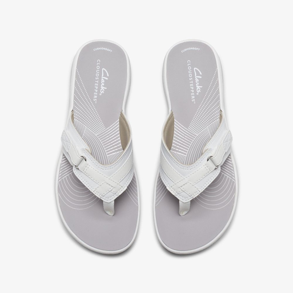 White Synthetic Clarks BREEZE SEA Women Sandals | 4068JXVEH