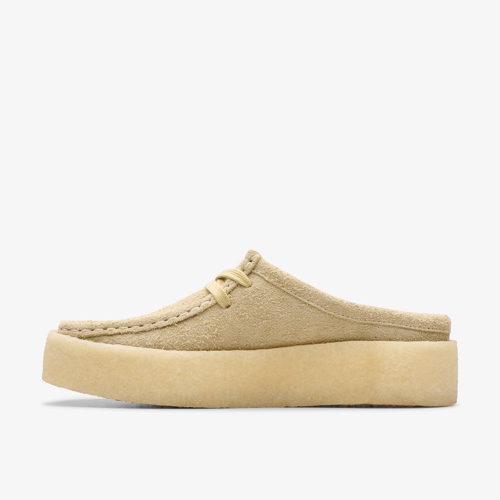 Yellow Clarks Wallabee Cup Lo Women Mules | 2560VGZUM