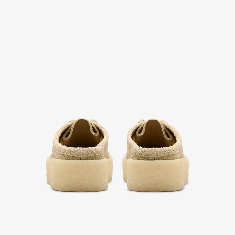 Yellow Clarks Wallabee Cup Lo Women Mules | 2560VGZUM